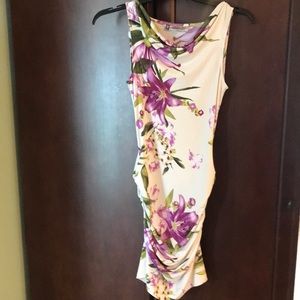 Jennifer Lopez Floral Dress - Purple and Cream
